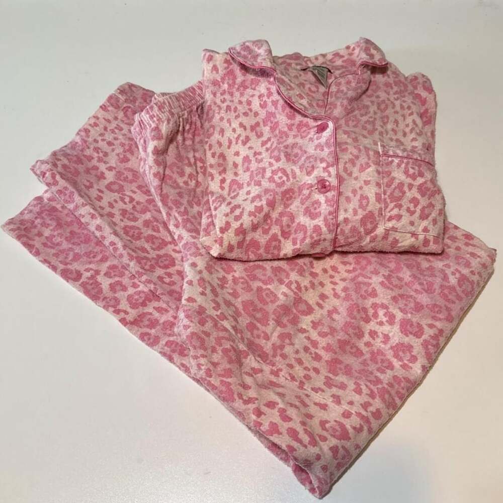 Joe Boxer Pink Leopard Pajama Set Size Small Y2K Lounge